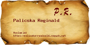 Palicska Reginald névjegykártya